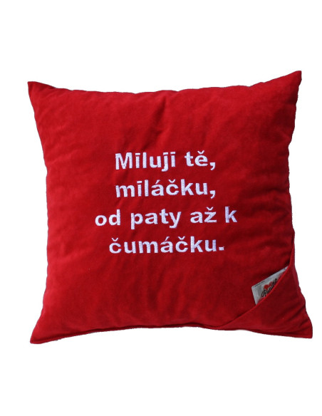 Polštářek Miluji tě miláčku od paty až k čumáčku - 1