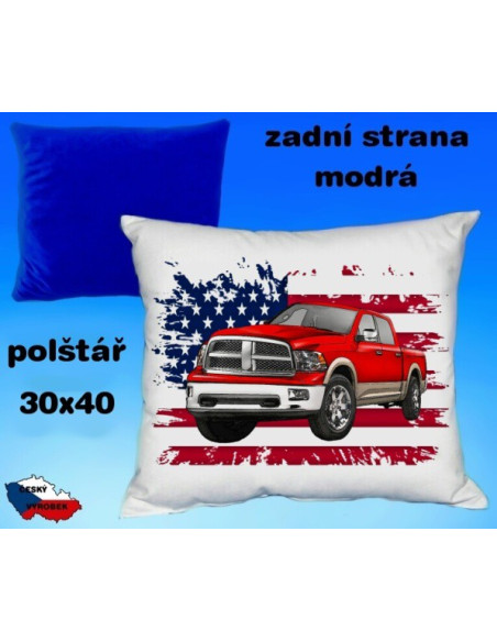 Polštářek auto DODGE RAM BFT červený